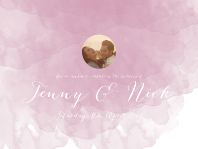 Pink Watercolour wedding website design template