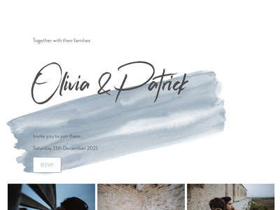 Watercolor Silver wedding website design template