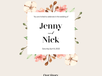 Floral Watercolour wedding website design template