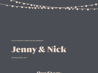 Golden Moments wedding website design template