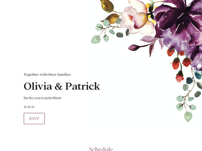 Floral Plum wedding website design template