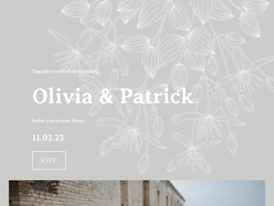 Grey Dandelions wedding website design template