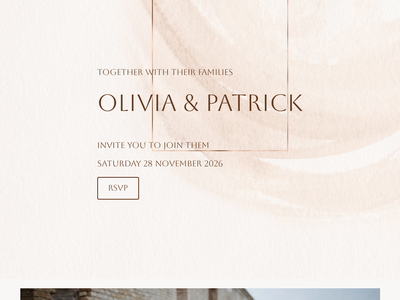 Rose Gold Sparkle wedding website design template
